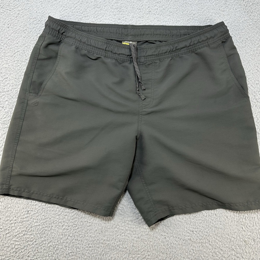 Eddie Bauer Travex Shorts Men's Large 38 Gray Outdoor Hiking Gorpcore Drawstring